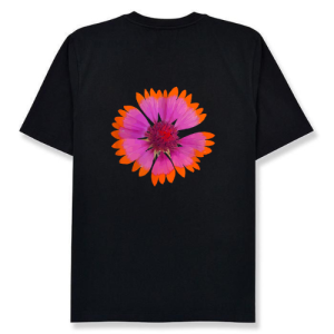 Orange Fuchsia Flower Painterly Graphic Print Design Petals T-Shirt