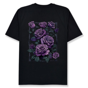 Vintage Purple Roses Flower Gothic Gardening Aesthetic Women T-Shirt